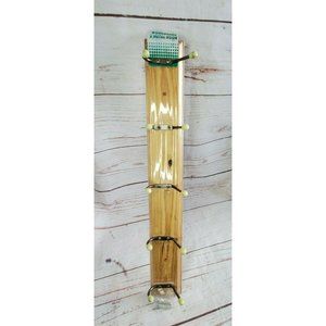 Wood Board Handmade Oak Wall Mount Board Space Saving Coat Rack 5 Metal Hook